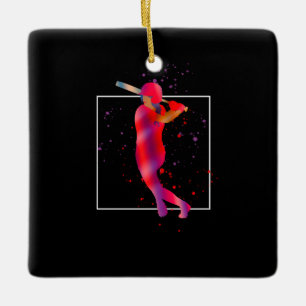 Girl at Bat Ceramic Ornament