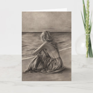 Girl at beach Greeting Card
