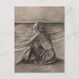 Girl at beach Postcard