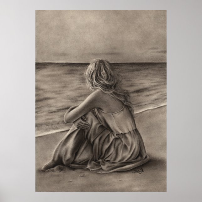 Girl at beach Poster (Front)