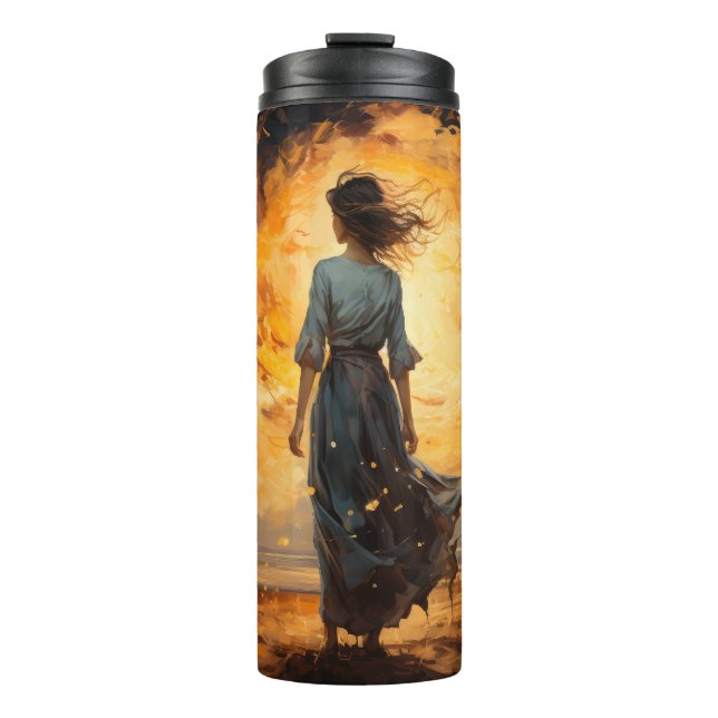 Girl at Sunset Epic Art Tumbler (Front)
