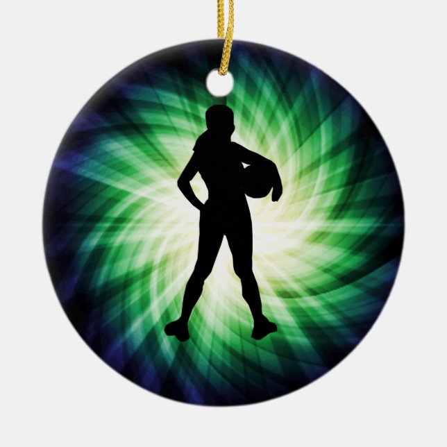 Girl Athlete; Cool Ceramic Ornament (Front)