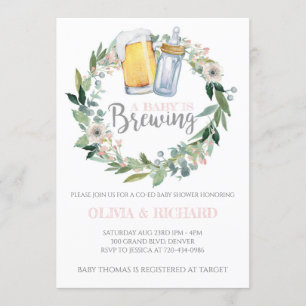 Girl Baby brasse une invitation Baby shower