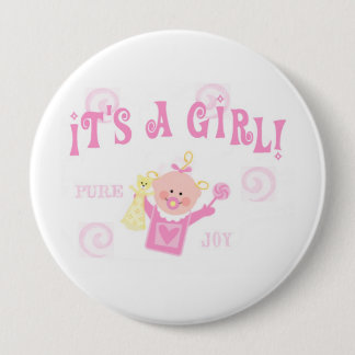 Girl Baby Button Announcement
