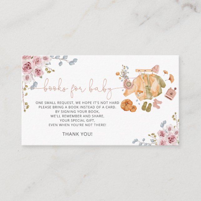 Girl Baby Clothes Baby Shower Books for Baby Enclosure Card (Front)