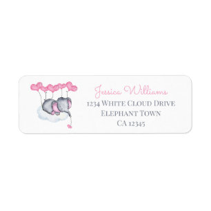 Girl Baby Elephant on White Cloud Retour Adresse :