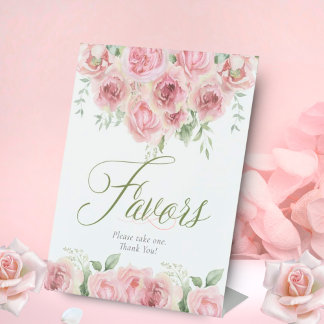 Girl Baby in Bloom Baby Shower Favours Sign