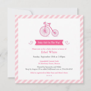 Girl Baby Shower Announcement Invitation Card