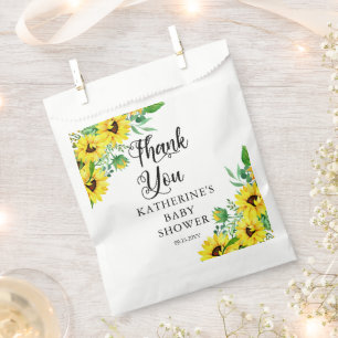 Girl Baby Shower Boho Sunflowers Thank You  Favour Bag