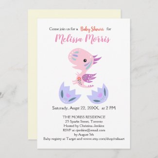 Girl Baby Shower Cute Little Dragon Baby Hatching