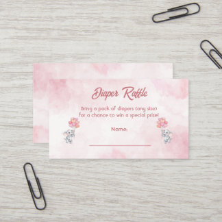 Girl Baby Shower Diaper Raffle Enclosure Card