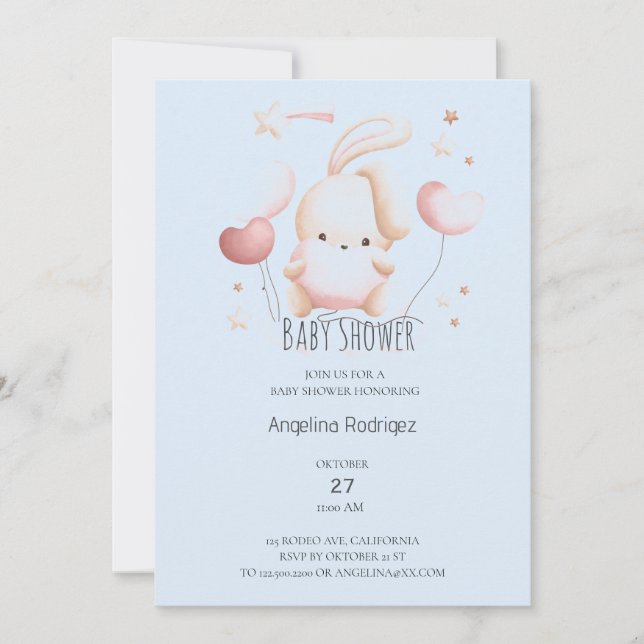 Girl Baby Shower invitation (Front)