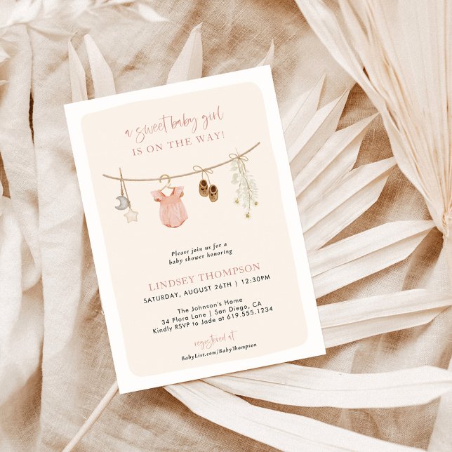 Girl Baby Shower Invitation, Boho Girl Baby Shower Invitation (Creator Uploaded)