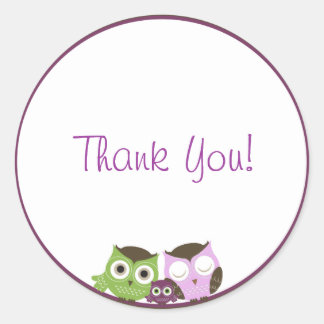 Girl Baby Shower Owl Sticker