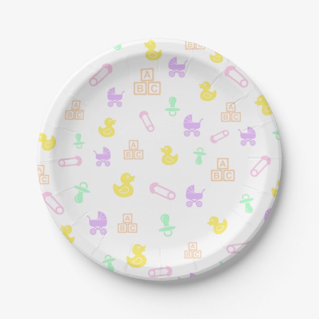 Girl Baby Shower Paper Plate (Front)