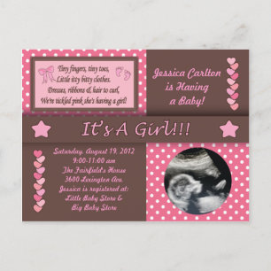 Girl Baby Shower Postcard