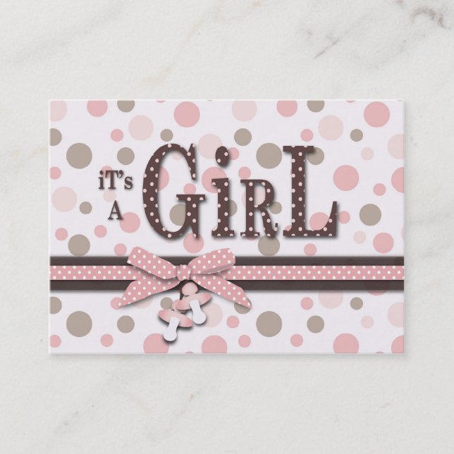Girl Baby Shower Reminder Card (Front)