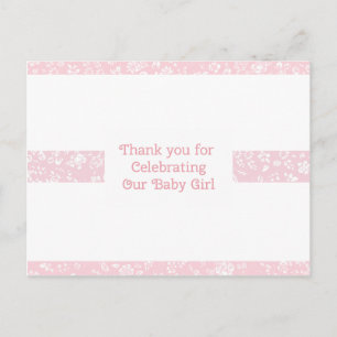 Girl Baby Shower You Thank Postcard