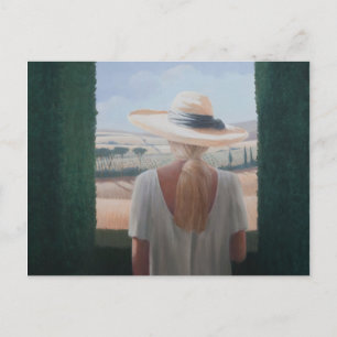 Girl back view Tuscany 2012 Postcard