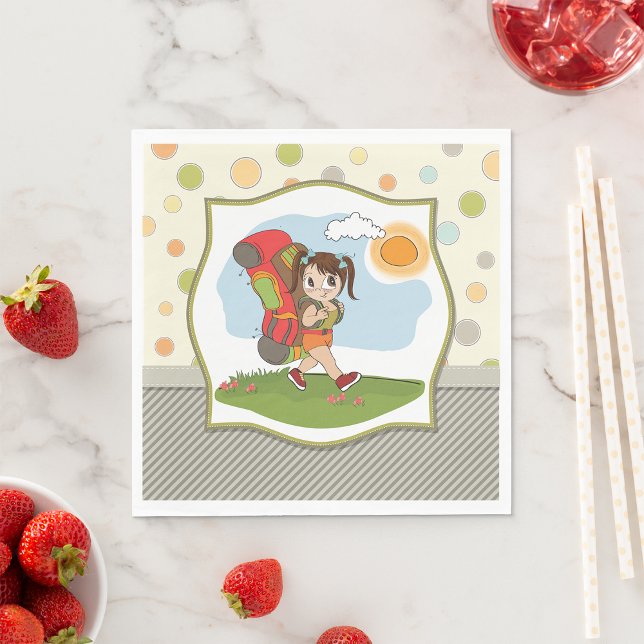 Girl Backpacking Paper Napkins (Creator Uploaded)