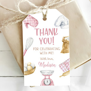 Girl Baking Cooking 1st Birthday Party Gift Tags