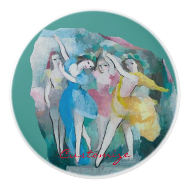 Girl Ballerina Dancers Thunder_Cove Ceramic Knob (Front)