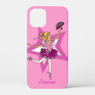 Girl ballerina pink blonde hair name iPhone 12 mini case