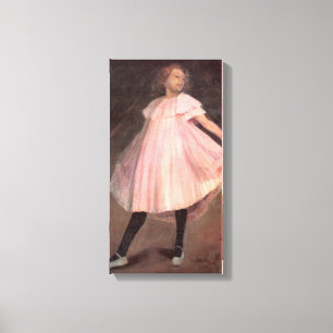 Girl Ballet Dancer in a Pink Dress Canvas Print