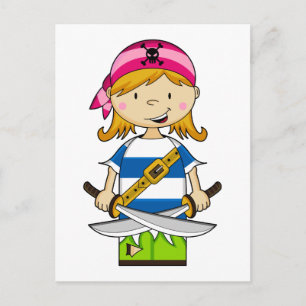 Girl Bandana Pirate Postcard