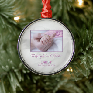 Girl Baptism Congratulations for Baby Personalized Metal Ornament