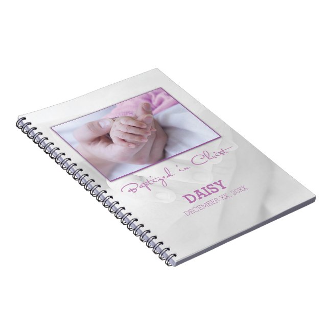 Girl Baptism Congratulations for Baby Personalized Notebook (Right Side)
