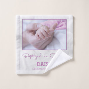 Girl Baptism Congratulations for Baby Personalized Wash Cloth