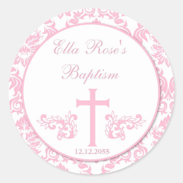 Girl Baptism Favour Stickers (Front)