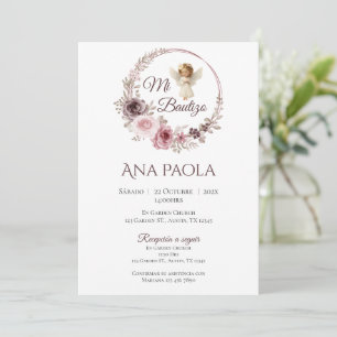 Girl Baptism Invitation in Spanish Boho