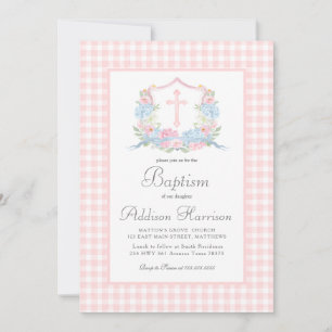 Girl Baptism Invitation, Preppy Southern Baptism Invitation