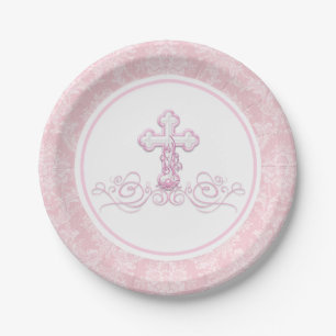 Girl Baptism Paper Plates