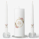 Girl Baptism Pink Orchids Gold Floral Geometric