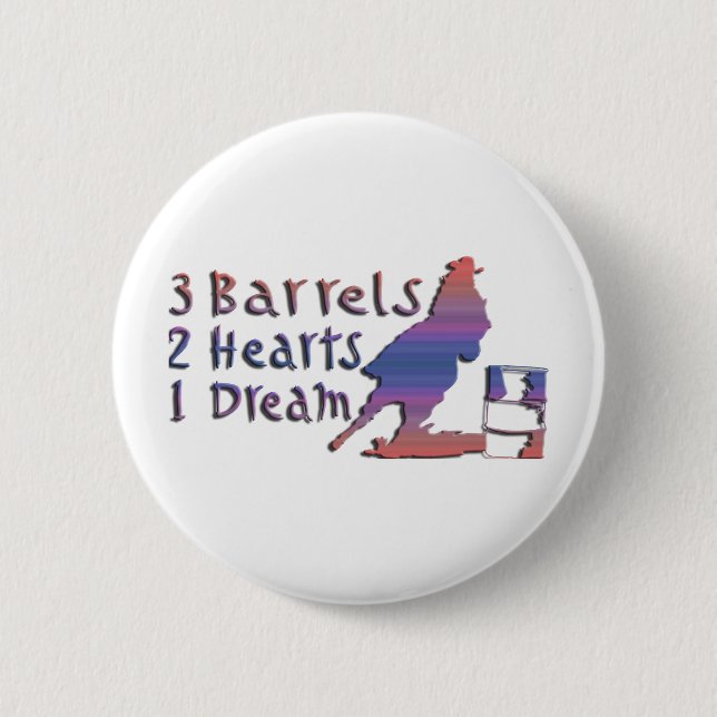 GIRL BARREL RACING 2 INCH ROUND BUTTON (Front)