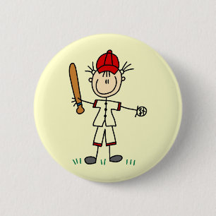 Girl Baseball Player Tshirts and Gifts 2 Inch Round Button