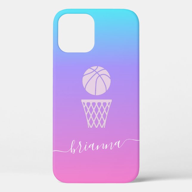 Girl Basketball Personalized Name Basket Ball Pink Case-Mate iPhone Case (Back)