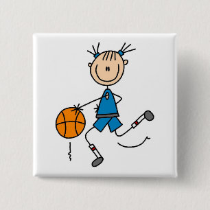 Girl Basketball Player Tshirts and Gifts 2 Inch Square Button