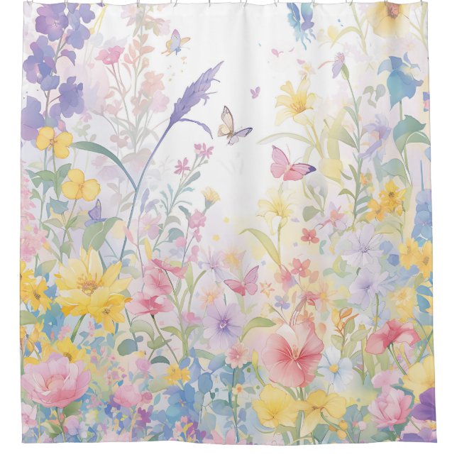 Girl Bathroom decor, Butterflies garden (Front)