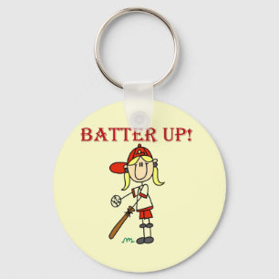 Girl Batter Up Baseball Tshirts and Gifts Keychain