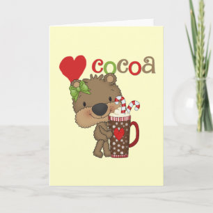 Girl Bear Cocoa Love Holiday Card