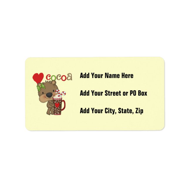 Girl Bear Cocoa Love Label (Front)