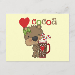Girl Bear Cocoa Love Postcard