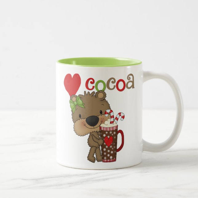 Girl Bear Cocoa Love Two-Tone Coffee Mug (Right)