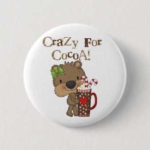 Girl Bear Crazy For Cocoa 2 Inch Round Button