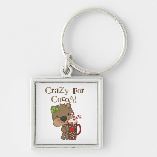 Girl Bear Crazy For Cocoa Keychain (Front)