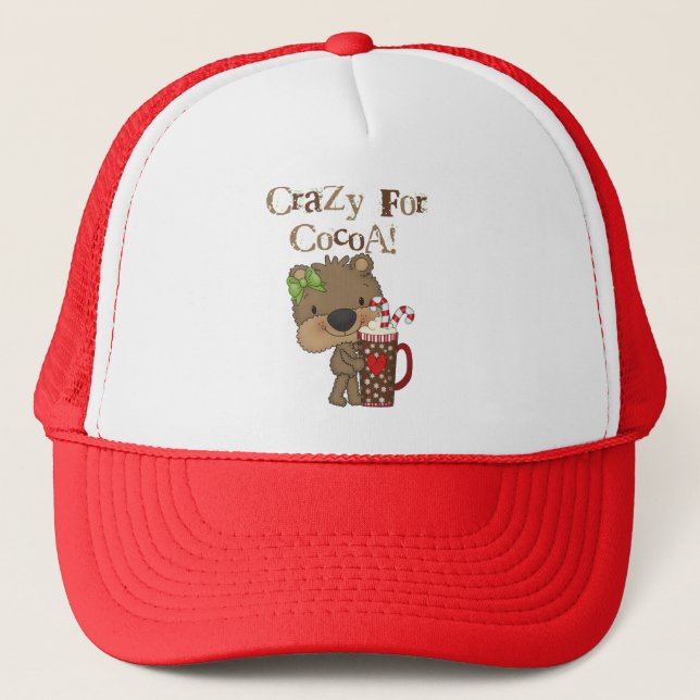 Girl Bear Crazy For Cocoa Trucker Hat (Front)